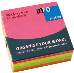 inFo notes Cub notite adezive 75x75mm 320 file multicolor brilliant Info Notes (ANOT205) - viamond