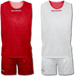 GIVOVA DOUBLE CANOTTA KIT kifordíthatós kosárlabda mez + nadrág KIT - piros-fehér