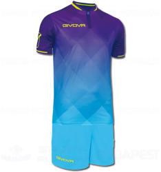 GIVOVA SHADE SENIOR KIT futball mez + nadrág KIT - sötétlila-türkiz