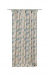 Mendola Metraj draperie cu decor Delancy, latime 280 cm, turcoaz