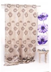 Mendola Metraj draperie Izolde cu flori, latime 280cm, bej