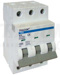 Tracon TDA-3C-16 Kismegszakító 3P, 16A, C karakterisztika, 10kA (TDA-3C-16)