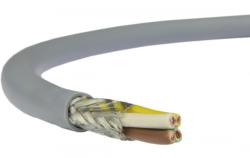  LiYCY (árnyékolt elektronikai) 4x1, 5 mm2 szürke sodrott réz PVC szigetelésű 350V kábel (V4996)