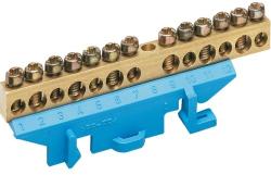 Hager Golf KM13N N/PE sín 6x16mm2+7x10mm2, L=85mm, talpra szerelt, kék (Hager KM13N) (KM13N)