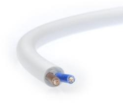 MT (H05VV-F) 2x1, 5 mm2 fehér sodrott réz PVC szigetelésű 300/500V kábel (V3485)