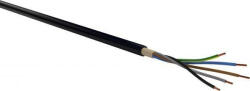  Erőátviteli / földkábel (NYY-J / E-YY-J) 5x10 mm2, fekete, tömör, réz, PVC szigetelésű, 0, 6/1Kv-os kábel (V7389)