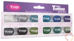 TyToo - Csillámpor szett - Legszebb hideg színek 12 x 2, 5 ml (CTPS0033)