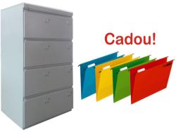  CLASIFICATOR METALIC DUBLU CU 4 SERTARE 840x610x1365 mm (LxlxH), ECO+, +CADOU! ! ! (10 Dosare suspendabile Bantex) (98115246P) Dulap arhivare
