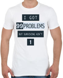 printfashion Pubg Surviving - Férfi póló - Fehér (1716809)