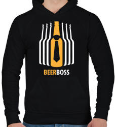 printfashion Beer Boss - Férfi kapucnis pulóver - Fekete (1726010)