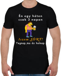 printfashion egyhéten három napon iszom sört - Férfi póló - Fekete (1703561)