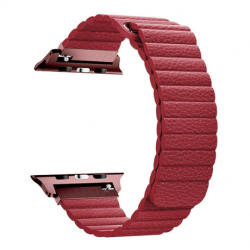 BSTRAP Leather Loop curea pentru Apple Watch 42/44/45mm, Red (SAP010C11)