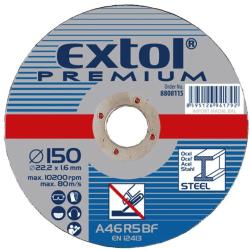 Extol Premium csiszoló korong acélhoz, kék; 230×6, 0×22, 2mm, max 6600 ford/perc (8808709) (8808709)