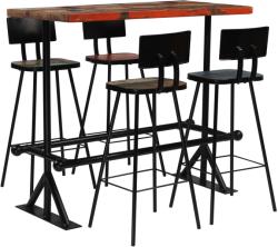 vidaXL Set mobilier de bar, 5 piese, multicolor, lemn masiv reciclat (245399)