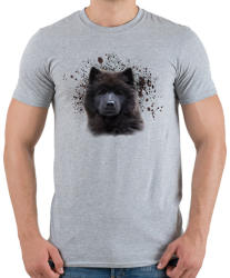 printfashion eurázsiai kutya - Férfi póló - Sport szürke (1748546)