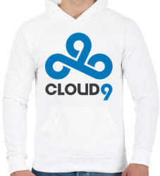 printfashion Cloud9 logo - Férfi kapucnis pulóver - Fehér (1735368)