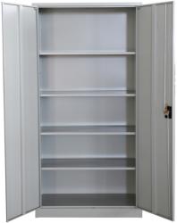 Plus Mobilier Fiset metalic Premium 4 polite+baza, 180x90x40 cm, vopsit gri, 60 kg/polita, dulap metalic neasamblat gri Fiset metalic 2 4 60 kg 900x400x1800 (61004450) Dulap arhivare