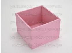 Fa dekorláda pink kocka 16x16x12 cm 2352P (dc_2352P)
