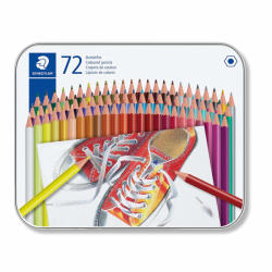 STAEDTLER Creioane colorate hexagonale 72 culori/set STAEDTLER, cutie metal