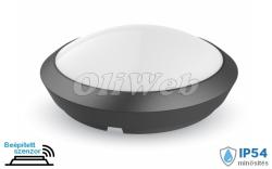  Dome Light MW Sensor kerek mennyezeti LED lámpa 12W melegfehér IP54, fekete V-TAC