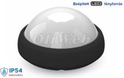 Dome Light kerek mennyezeti LED lámpa 12W természetesfehér IP54, fekete V-TAC
