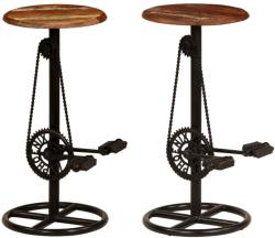 vidaXL Scaune de bar, 2 buc. , lemn masiv reciclat (246412)