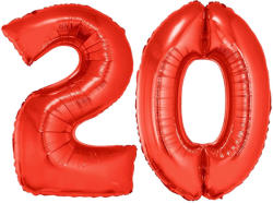 Funny Fashion 20-as piros szám fólia lufi