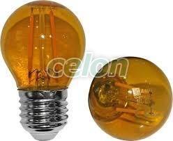 Lumen BEC LED COG 230V SFERIC E27 2W LUMINA portocalie (13-27123)