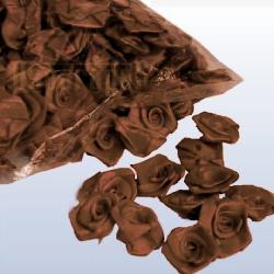 szatén rózsafej 2, 5 cm-es (50 db) barna