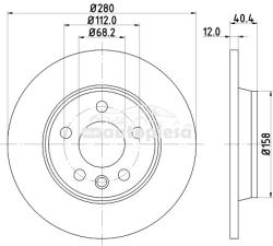 KRIEGER Disc frana FIAT MULTIPLA (186) (1999 - 2010) KRIEGER 0950004250