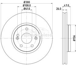 KRIEGER Disc frana PEUGEOT BOXER bus (230P) (1994 - 2002) KRIEGER 0950004108