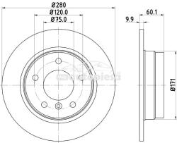 KRIEGER Disc frana SAAB 9-3 Cabriolet (YS3D) (1998 - 2003) KRIEGER 0950004101