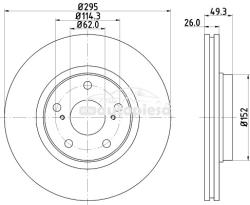 KRIEGER Disc frana FIAT PUNTO Van (199) (2008 - 2016) KRIEGER 0950004173