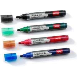 Nobo Set markere NOBO cu cerneala lichida, culori asortate, 4 buc/set