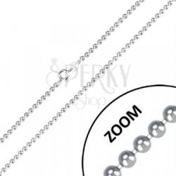 Ekszer Eshop 925 ezüst lánc - fényes golyók, katonai motívum, 2, 5 mm