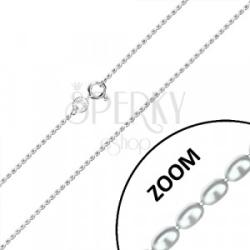 Ekszer Eshop 925 ezüst lánc - fényes lekerekített hengerek és rövid pálcák, 1, 2 mm