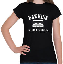 printfashion Hawkins Middle School - Fehér - Női póló - Fekete (1760235)