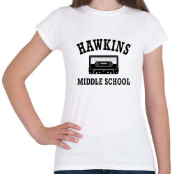 printfashion Hawkins Middle School - Fekete - Női póló - Fehér (1759852)