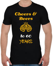 printfashion CHEERS AND BEERS 60 YEARS - Férfi póló - Fekete (1771458)