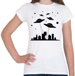 printfashion UFO invázió - Női póló - Fehér (1766728)
