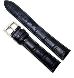 HCraft Curea Ceas „Essential Black 9C1-B - Piele Naturală, Cusătură Neagră (18mm - 24mm) (9C1 N)