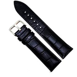 HCraft Curea Ceas „Absolute Black - Piele Naturală de Vițel (18mm - 24mm) (5T3 N)