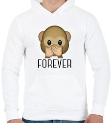 printfashion 3 majom - forever - Férfi kapucnis pulóver - Fehér (1788303)