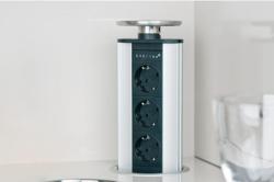 EVOline Priza retractabila Evoline Powerdock 822.74. 950, 230 V, 3 prize Schuko, 211 mm inaltime, capac plastic (822.74.950)