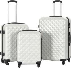 vidaXL Комплект твърди куфари с колелца, 3 бр, светлосребристи, ABS (91887)
