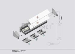Topmet LED profil CORNER14 EE7F/TY fekete (A4020021)
