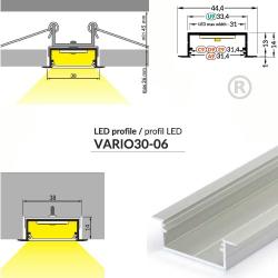Topmet LED profil VARIO30-06 ACDE-9/U9 2000mm fekete (V3220021)