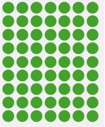  Etichete autoadezive color, D14 mm, 630 buc/set, verde