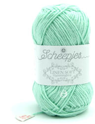 Scheepjes Linen Soft 623 - halvány türkiz len tartalmú fonal