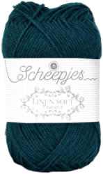 Scheepjes Linen Soft 607 - mélykék len tartalmú fonal